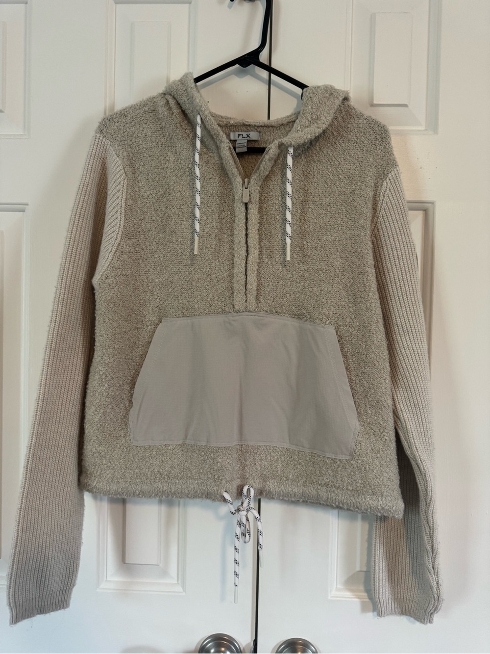 FLX Women's Hooded Half-Zip Cropped Pullover